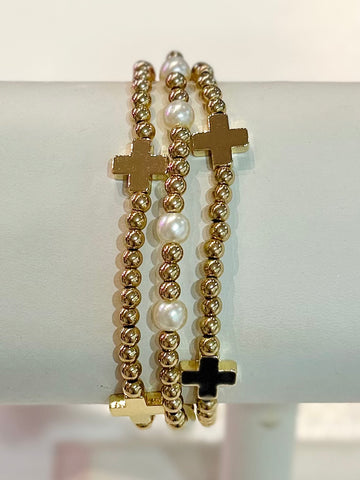 Blessed Bead Bracelet Set - Gold