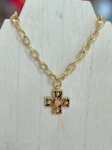 Linked Faith Necklace - Gold
