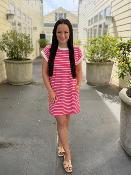 Sunny Stripes Dress - Pink