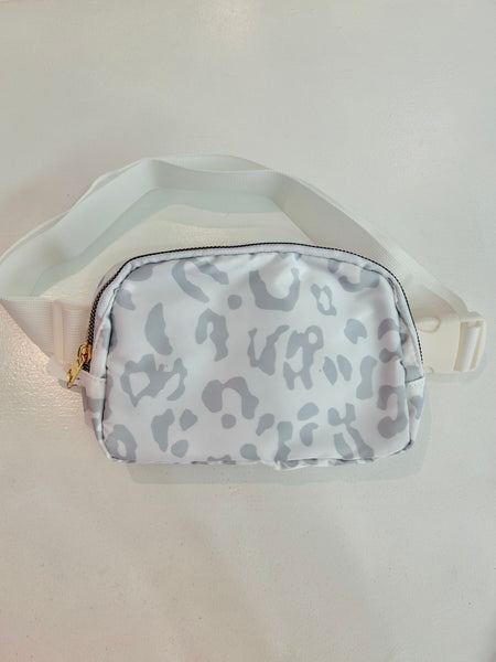 Animal Print Belt Bag - White