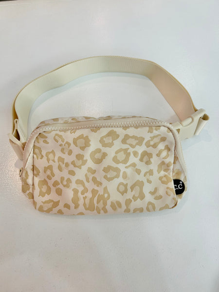 Animal Print Belt Bag - Beige