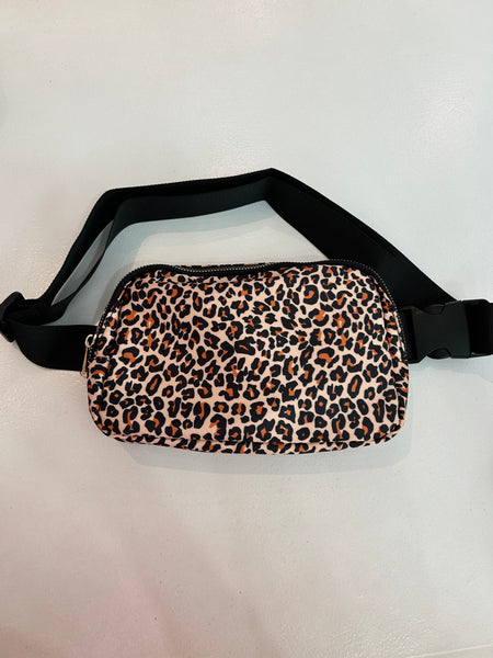 Animal Print Belt Bag - Brown