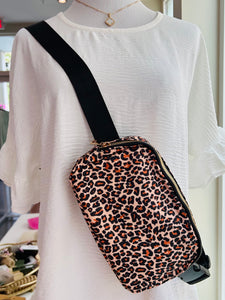 Animal Print Belt Bag - Brown