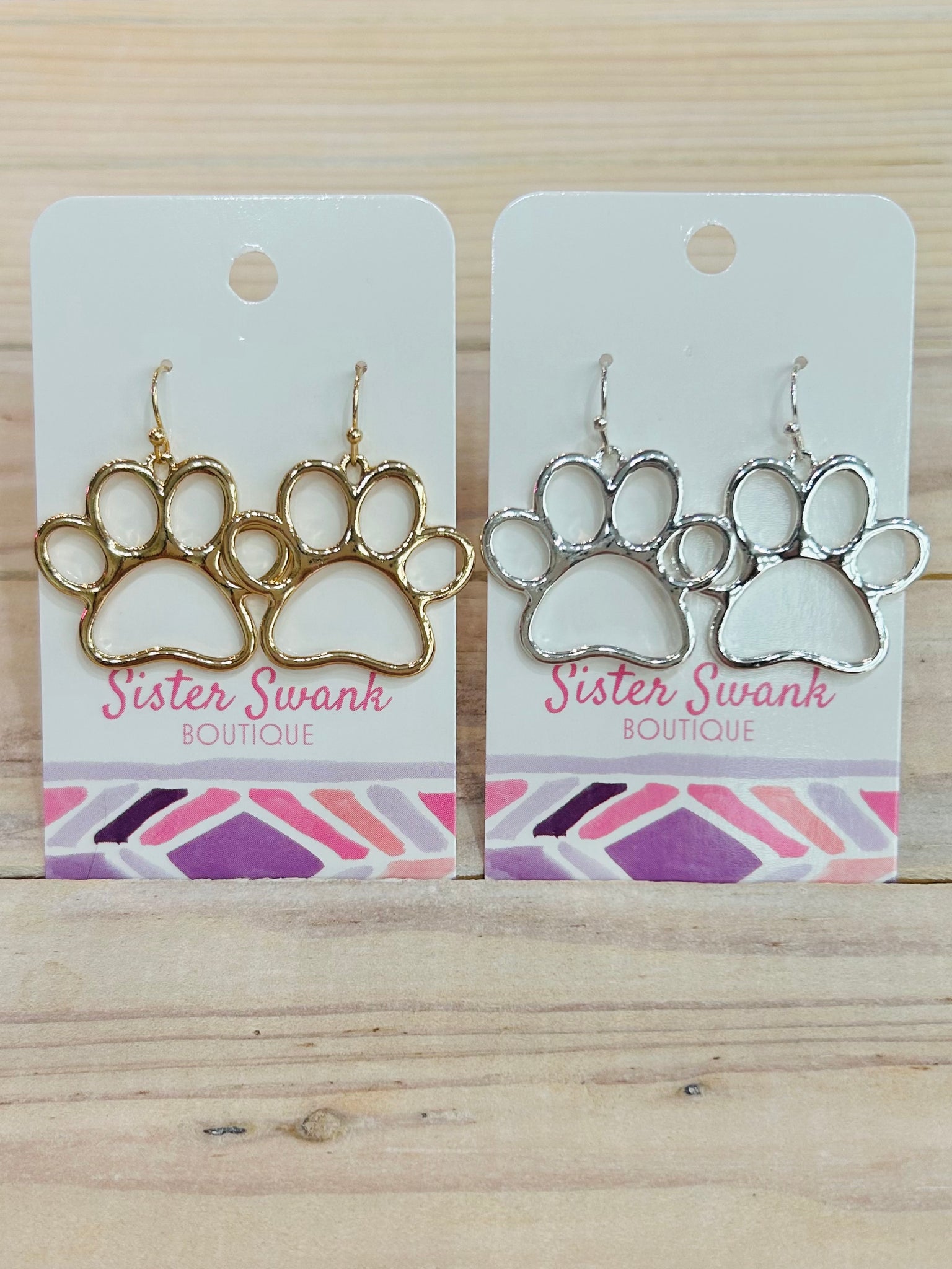 Paw Print Dangle Earrings