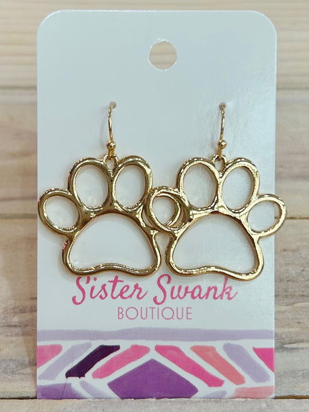 Paw Print Dangle Earrings