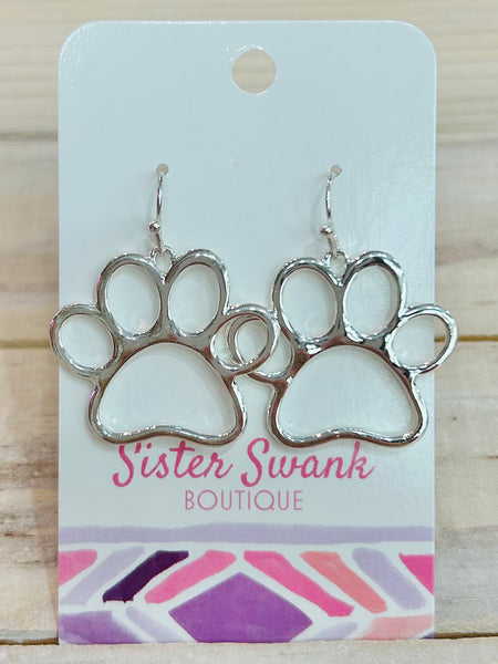 Paw Print Dangle Earrings