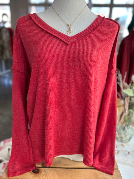 Cozy Babe Sweater - Red