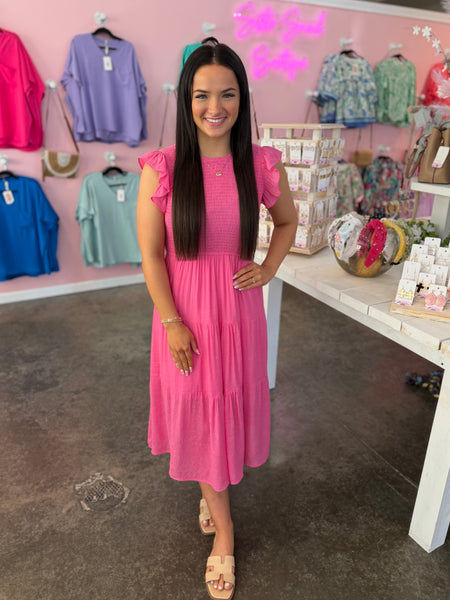 The Promise Midi Dress - Fuchsia