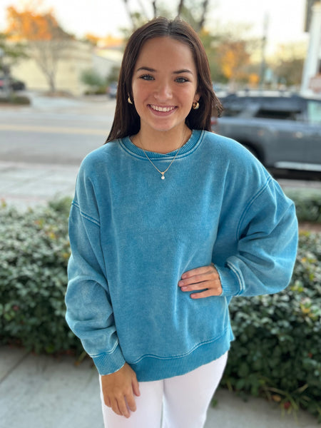 Soft-Wash Classic Pullover - Blue