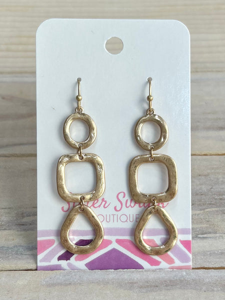 Element Link Drop Earrings - Gold