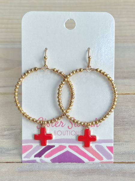 Golden Blessing Hoops - Red