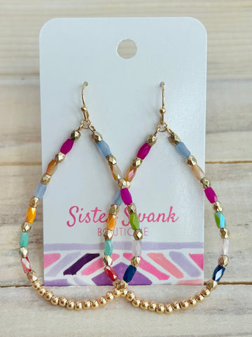 Beaded Teardrop Earrings - Multi