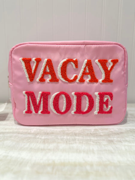 Vacay Mode Chenille Nylon Pouch