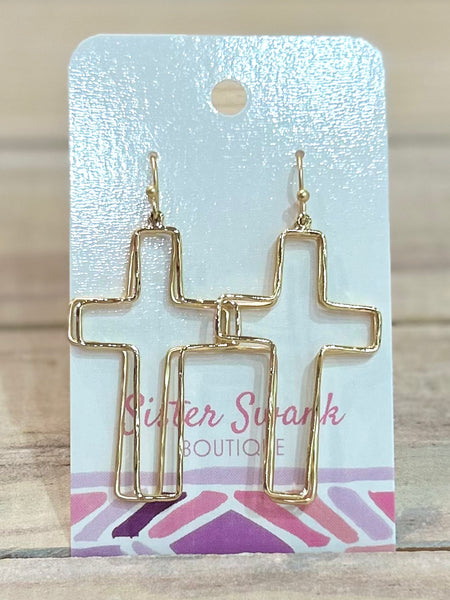 Layered Faith Drop Earrings - Gold