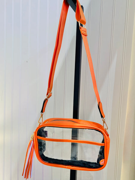 Clear Crossbody Bag - Orange