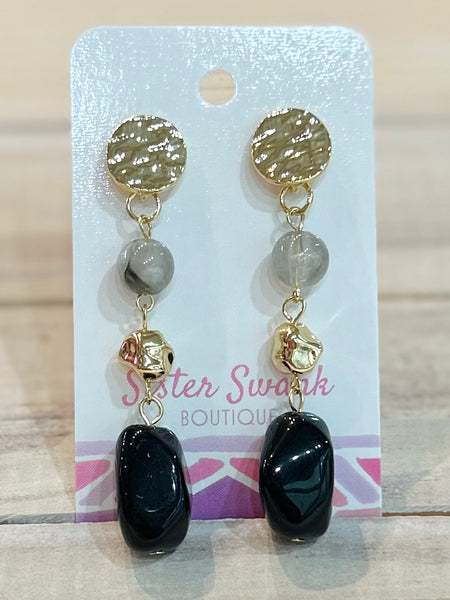 Earth & Edge Earrings - Black