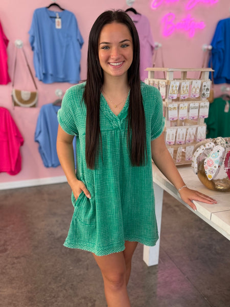 Spring Breeze Dress - Washed Green