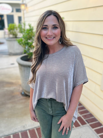 Let Them Know Top - Dark Camel