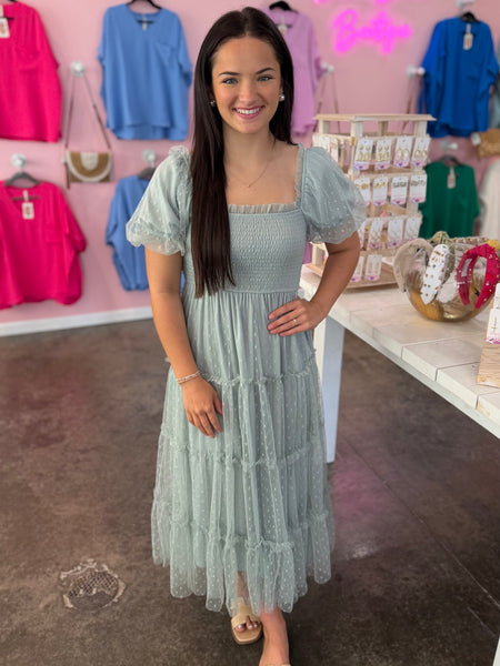 Polka Dot Dream Dress - Sage