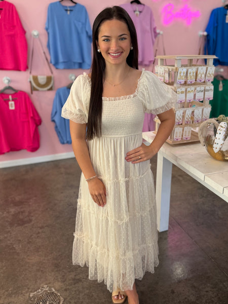 Polka Dot Dream Dress - Cream
