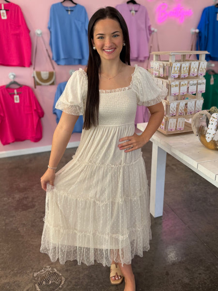 Polka Dot Dream Dress - Cream