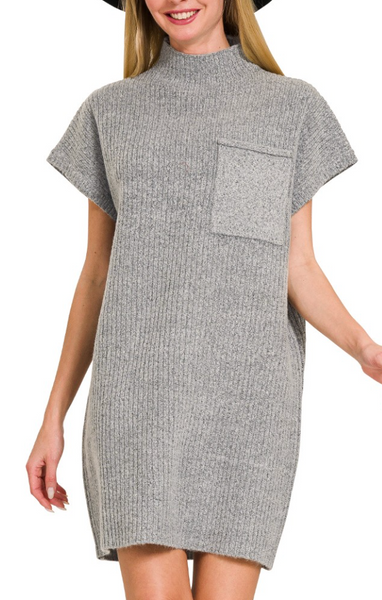 Through My Eyes Sweater Dress - Grey