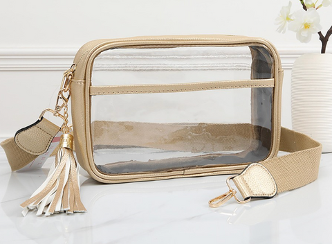 Clear Crossbody Bag - Gold