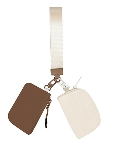 Wristlet Keychain Wallet - Brown