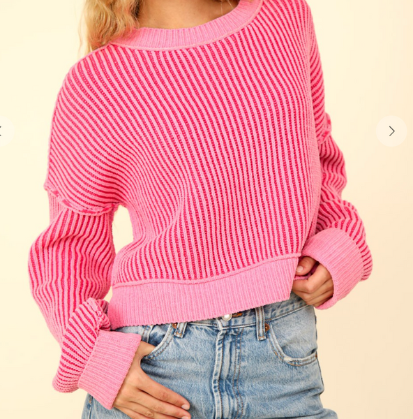 Any Other Way Sweater - Pink