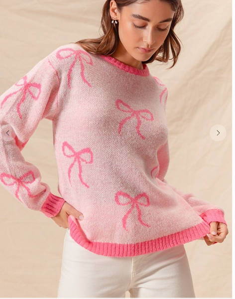 Bows Forever Sweater - Pink