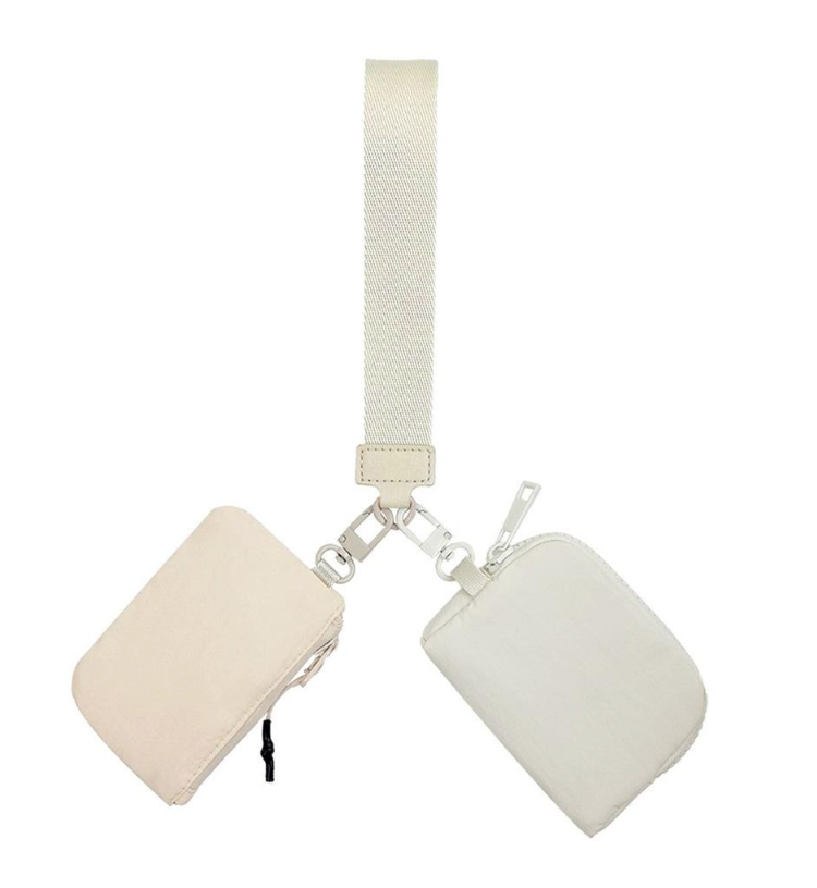 Wristlet Keychain Wallet - Cream