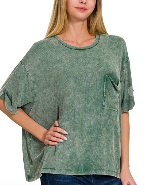 In My Element Top - Dark Green