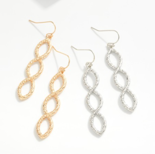 Intertwining Textured Metal Drop Earrings