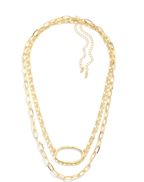 Set of Two Chain Link Necklace - Gold