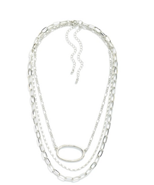 Set of Two Chain Link Necklace - Silver