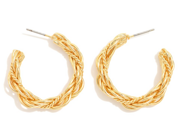 Layered Twisted Hoop Earrings - Gold