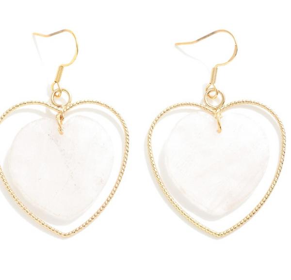 Heart of Stone Earrings - Gold