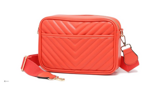 Quilted Crossbody Purse - Orange