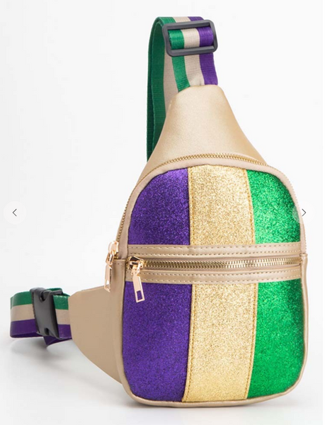 Glitter Mardi Gras Sling Bag