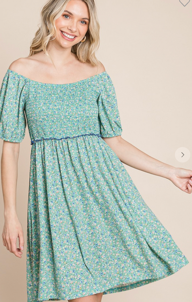 Stay Sweet Mini Dress - Green