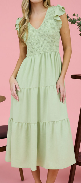 Know Me So Well Midi Dress - Sage
