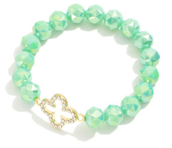 Lucky Sparkle Stretch Bracelet - Mint
