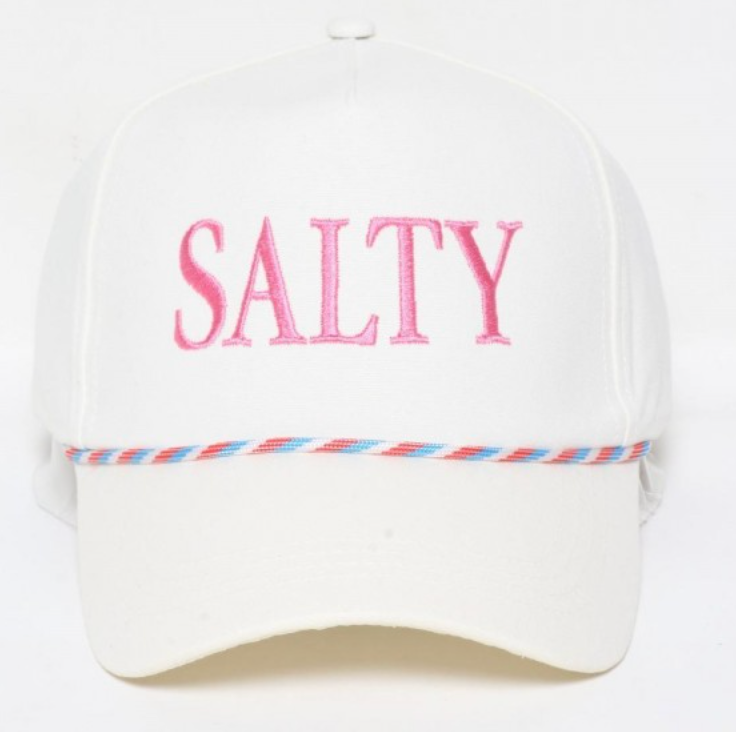 SALTY Embroidered Baseball Cap - White