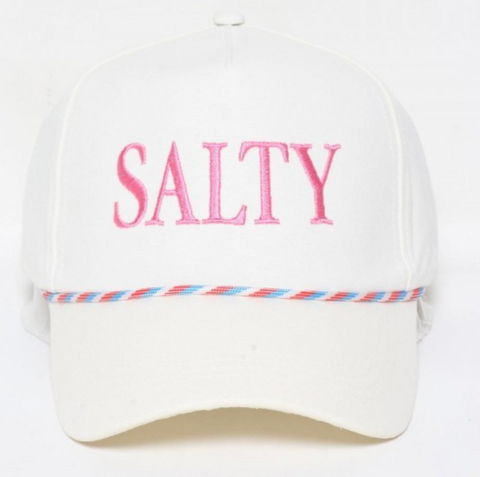 SALTY Embroidered Baseball Cap - White