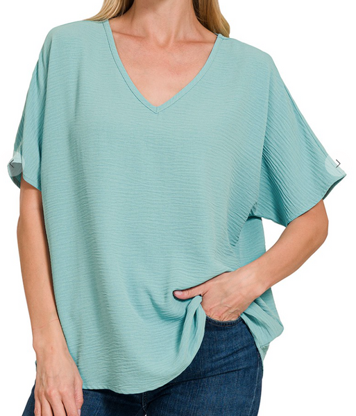 Daybreak Dreams Top - Dusty Teal