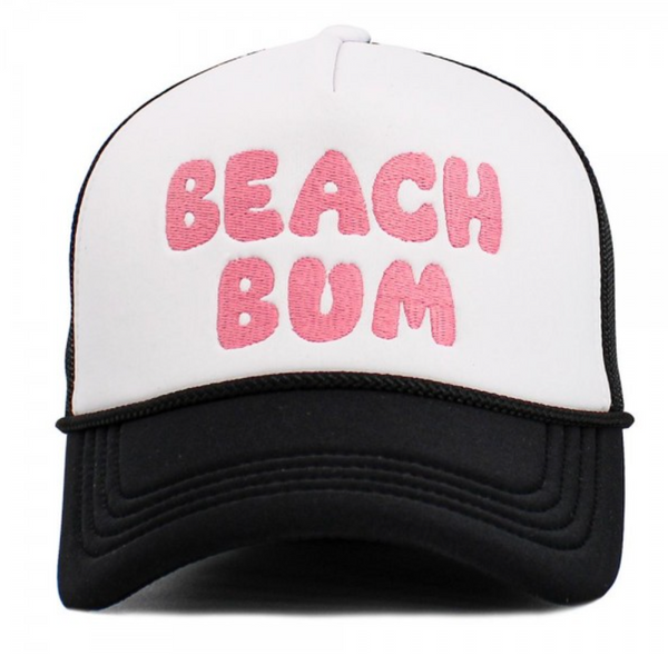 Vintage "BEACH BUM" Trucker Hat - Black