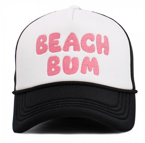 Vintage "BEACH BUM" Trucker Hat - Black