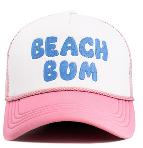 Vintage "BEACH BUM" Trucker Hat - Lt Pink