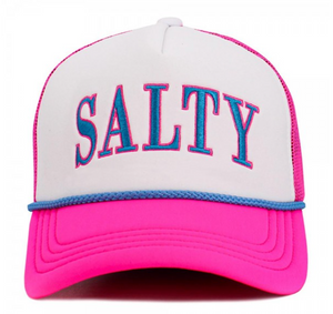 Vintage "SALTY" Trucker Hat - Neon Pink