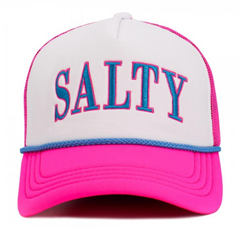 Vintage "SALTY" Trucker Hat - Neon Pink